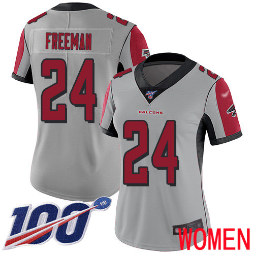 Atlanta Falcons Limited Silver Women Devonta Freeman Jersey NFL Football 24 100th Season Inverted Legend